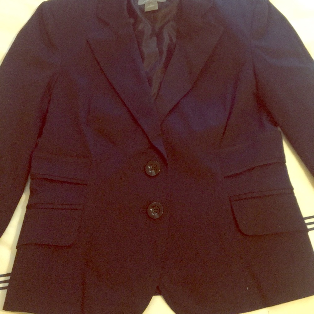 Cotton Sateen, 3/4 Sleeve, Two-Button Blazer